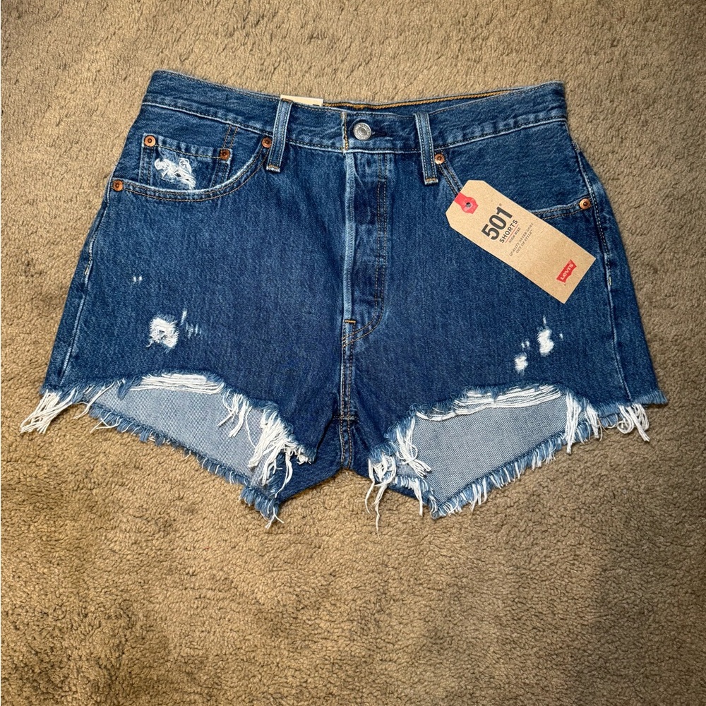 Levi's Blue Jean Shorts Distressed Vintage Look